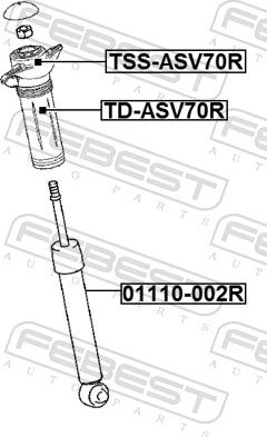 Febest TSS-ASV70R - Опора стійки амортизатора, подушка autozip.com.ua