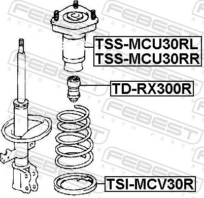 Febest TSS-MCU30RL - Опора стійки амортизатора, подушка autozip.com.ua