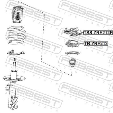 Febest TSS-ZRE212F - Опора стійки амортизатора, подушка autozip.com.ua