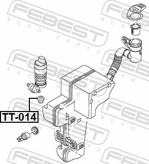Febest TT-014 - Прокладка, насос омителя / бачок омивача autozip.com.ua