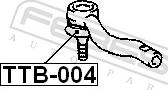 Febest TTB-004 - Наконечник рульової тяги, кульовий шарнір autozip.com.ua