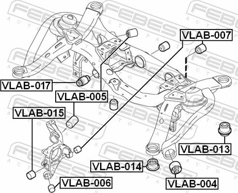 Febest VLAB-017 - Втулка, балка мосту autozip.com.ua