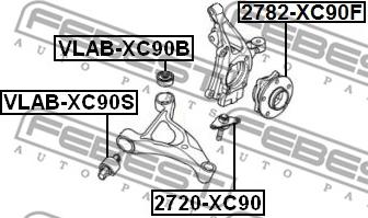 Febest VLAB-XC90B - Сайлентблок, важеля підвіски колеса autozip.com.ua