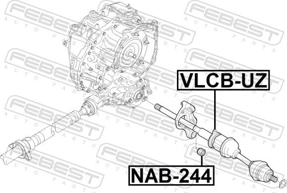 Febest VLCB-UZ - Підшипник, приводний вал autozip.com.ua