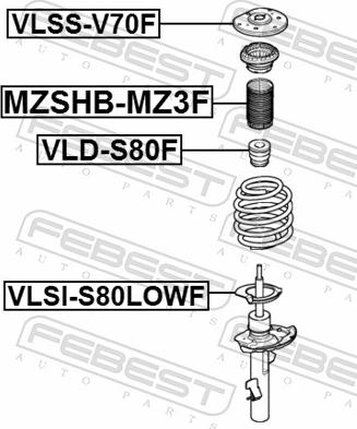 Febest VLD-S80F - Відбійник, буфер амортизатора autozip.com.ua