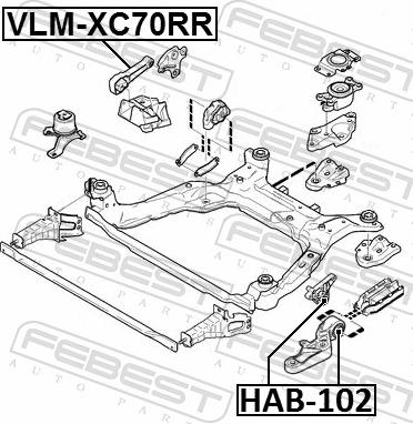 Febest VLM-XC70RR - Подушка, підвіска двигуна autozip.com.ua