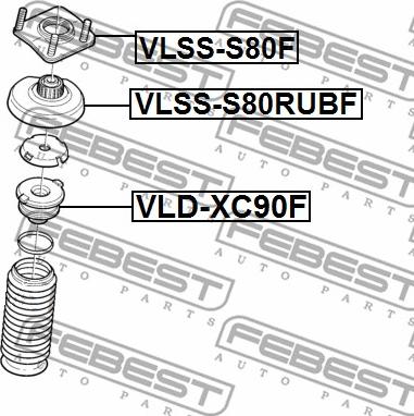 Febest VLSS-S80F - Опора стійки амортизатора, подушка autozip.com.ua