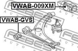 Febest VWAB-009XM - Сайлентблок, важеля підвіски колеса autozip.com.ua