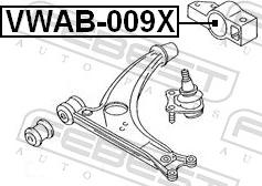 Febest VWAB-009X - Сайлентблок, важіль підвіски колеса autozip.com.ua