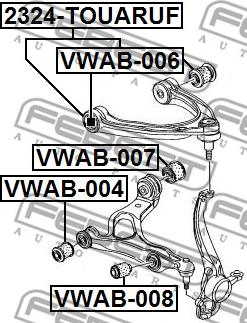 Febest VWAB-007 - Сайлентблок, важеля підвіски колеса autozip.com.ua