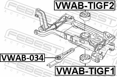 Febest VWAB-034 - Подушка, підвіска двигуна autozip.com.ua