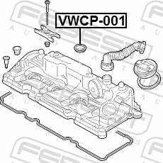 Febest VWCP-001 - Кільце ущільнювача, клапанна форсунка autozip.com.ua