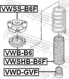 Febest VWD-GVF - Відбійник, буфер амортизатора autozip.com.ua