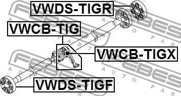 Febest VWDS-TIGR - Шарнір, поздовжній вал autozip.com.ua