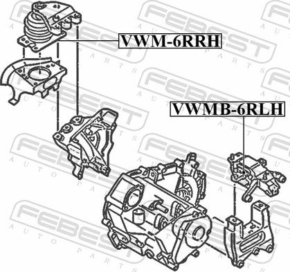Febest VWM-6RRH - Подушка, підвіска двигуна autozip.com.ua