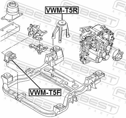 Febest VWM-T5R - Подушка, підвіска двигуна autozip.com.ua