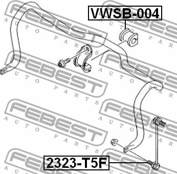 Febest VWSB-004 - Втулка, стабілізатор autozip.com.ua