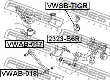 Febest VWSB-TIGR - Втулка, стабілізатор autozip.com.ua