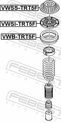 Febest VWSS-TRT5F - Опора стійки амортизатора, подушка autozip.com.ua