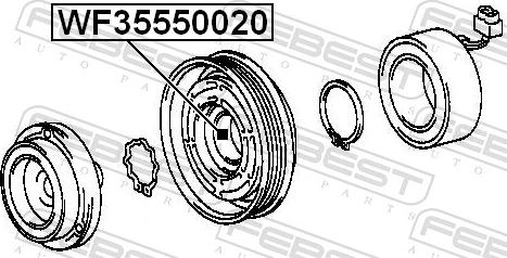 Febest WF35550020 - Підшипник, компресорний вал autozip.com.ua