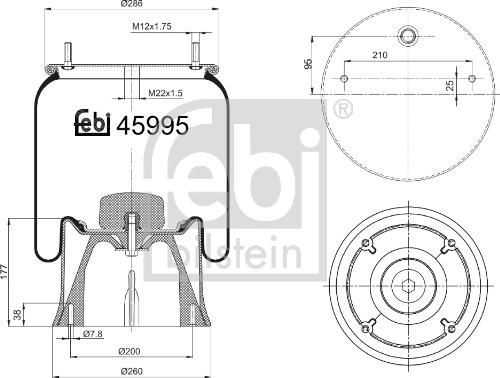 FEBI Bilstein 45995 - Кожух пневматичної ресори autozip.com.ua