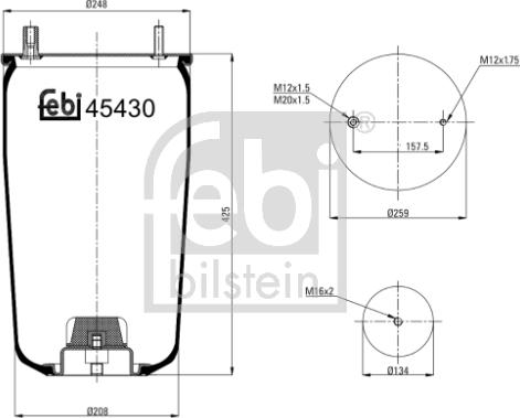 Febi Bilstein 45430 - Кожух пневматичної ресори autozip.com.ua