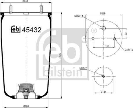 Febi Bilstein 45432 - Кожух пневматичної ресори autozip.com.ua