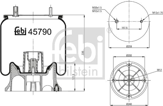 FEBI Bilstein 45790 - Кожух пневматичної ресори autozip.com.ua
