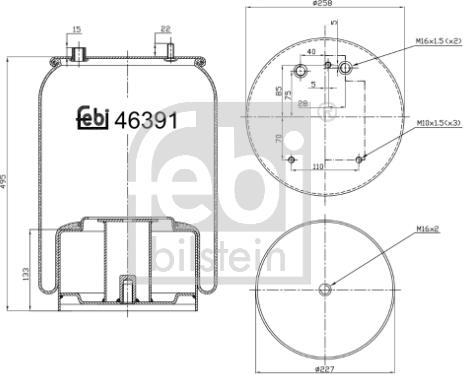 Febi Bilstein 46391 - Кожух пневматичної ресори autozip.com.ua