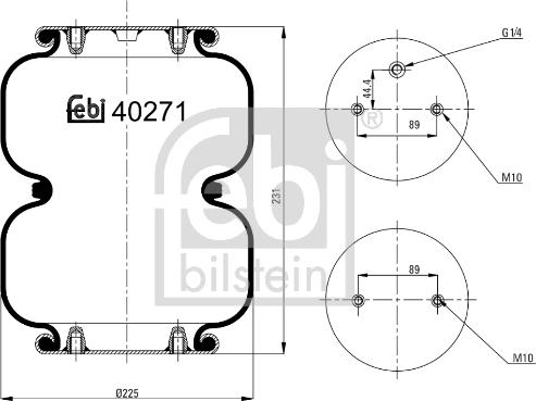 FEBI Bilstein 40271 - Кожух пневматичної ресори autozip.com.ua