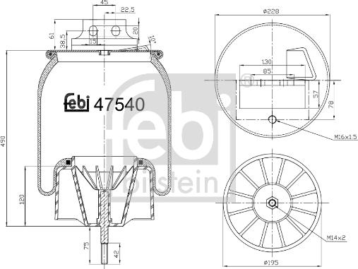 Febi Bilstein 47540 - Кожух пневматичної ресори autozip.com.ua