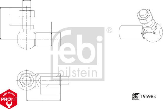 FEBI Bilstein 195983 - Кульова головка, система тяг і важелів autozip.com.ua