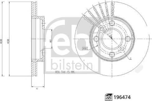 FEBI Bilstein 196474 - Гальмівний диск autozip.com.ua