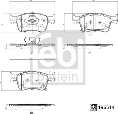 FEBI Bilstein 196514 - Гальмівні колодки, дискові гальма autozip.com.ua