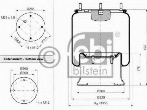 FEBI Bilstein 15043 - Кожух пневматичної ресори autozip.com.ua