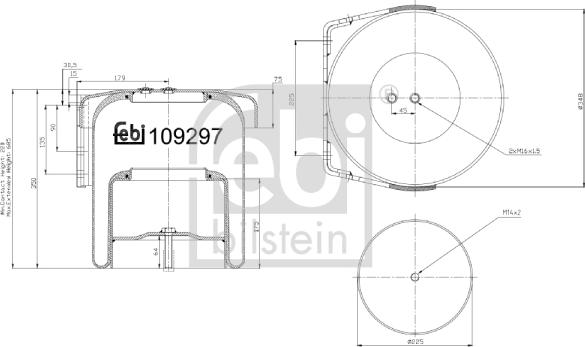 Febi Bilstein 109297 - Кожух пневматичної ресори autozip.com.ua