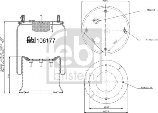 FEBI Bilstein 106177 - Кожух пневматичної ресори autozip.com.ua