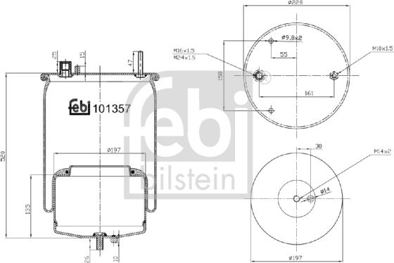 Febi Bilstein 101357 - Кожух пневматичної ресори autozip.com.ua