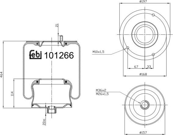 FEBI Bilstein 101266 - Кожух пневматичної ресори autozip.com.ua