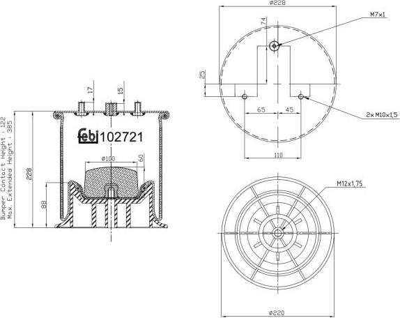 FEBI Bilstein 102721 - Кожух пневматичної ресори autozip.com.ua