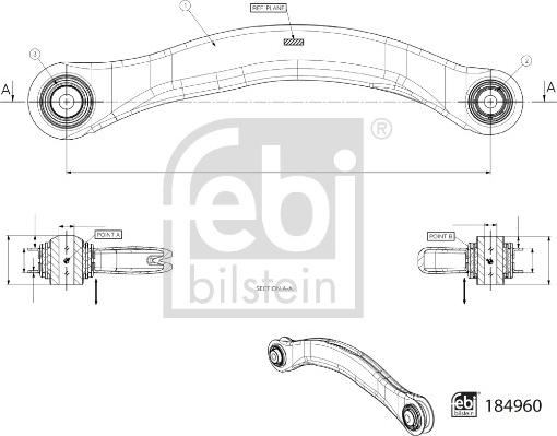 Febi Bilstein 184960 - Важіль незалежної підвіски колеса autozip.com.ua