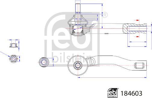 Febi Bilstein 184603 - Наконечник рульової тяги, кульовий шарнір autozip.com.ua