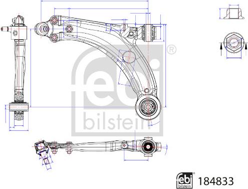 Febi Bilstein 184883 - Важіль незалежної підвіски колеса autozip.com.ua