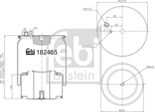 Febi Bilstein 184254 - Кожух пневматичної ресори autozip.com.ua