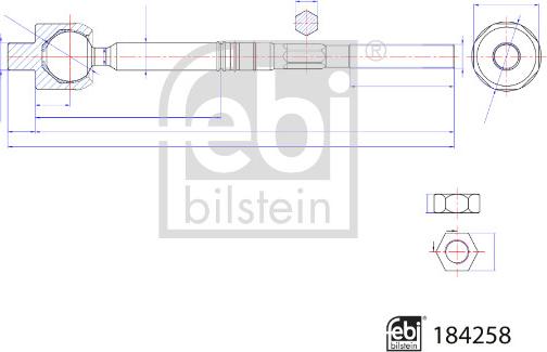FEBI Bilstein 184258 - Осьовий шарнір, рульова тяга autozip.com.ua