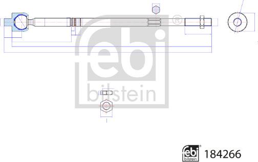 FEBI Bilstein 184266 - Осьовий шарнір, рульова тяга autozip.com.ua
