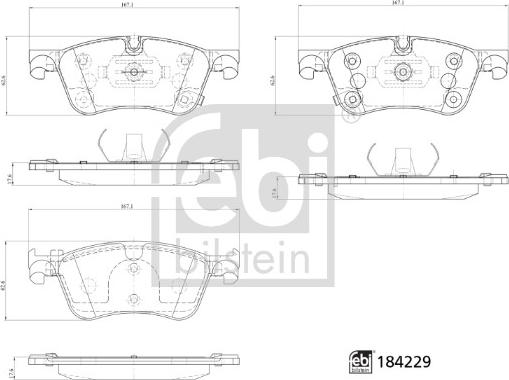 FEBI Bilstein 184229 - Гальмівні колодки, дискові гальма autozip.com.ua