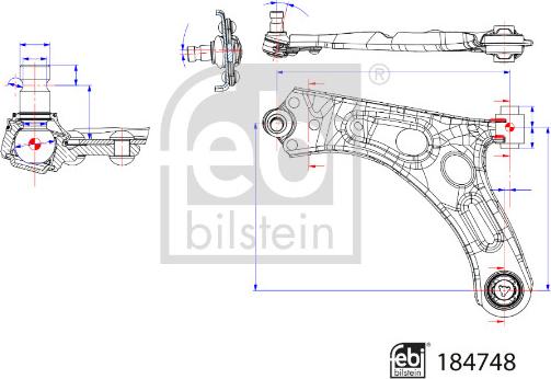 FEBI Bilstein 184748 - Важіль незалежної підвіски колеса autozip.com.ua