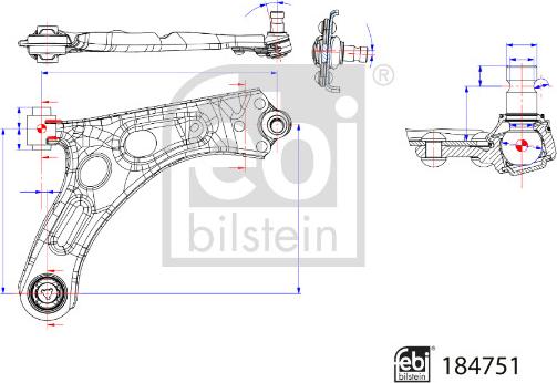 FEBI Bilstein 184751 - Важіль незалежної підвіски колеса autozip.com.ua