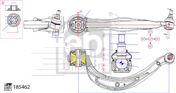 Febi Bilstein 185462 - Важіль незалежної підвіски колеса autozip.com.ua